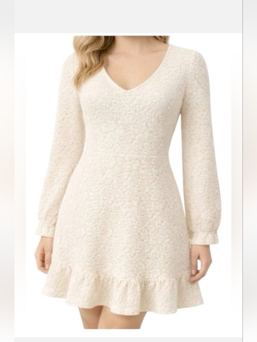 NWT/ Wild Fable VNeck Long Sleeve Stretchy Lace Mini iDress Plus Size XXL
